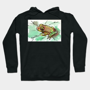 Grenouille - Original frog watercolor painting Hoodie